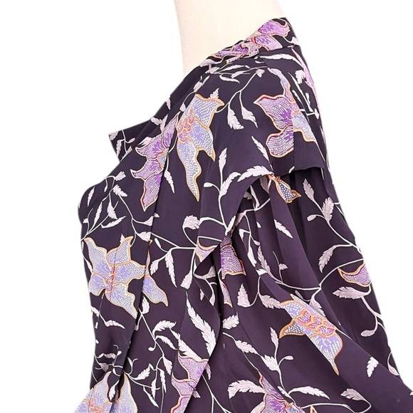 ISABEL MARANT ETOILE NWOT Oxel City draped floral blouse in Faded Night Size 36 - Picture 6 of 9